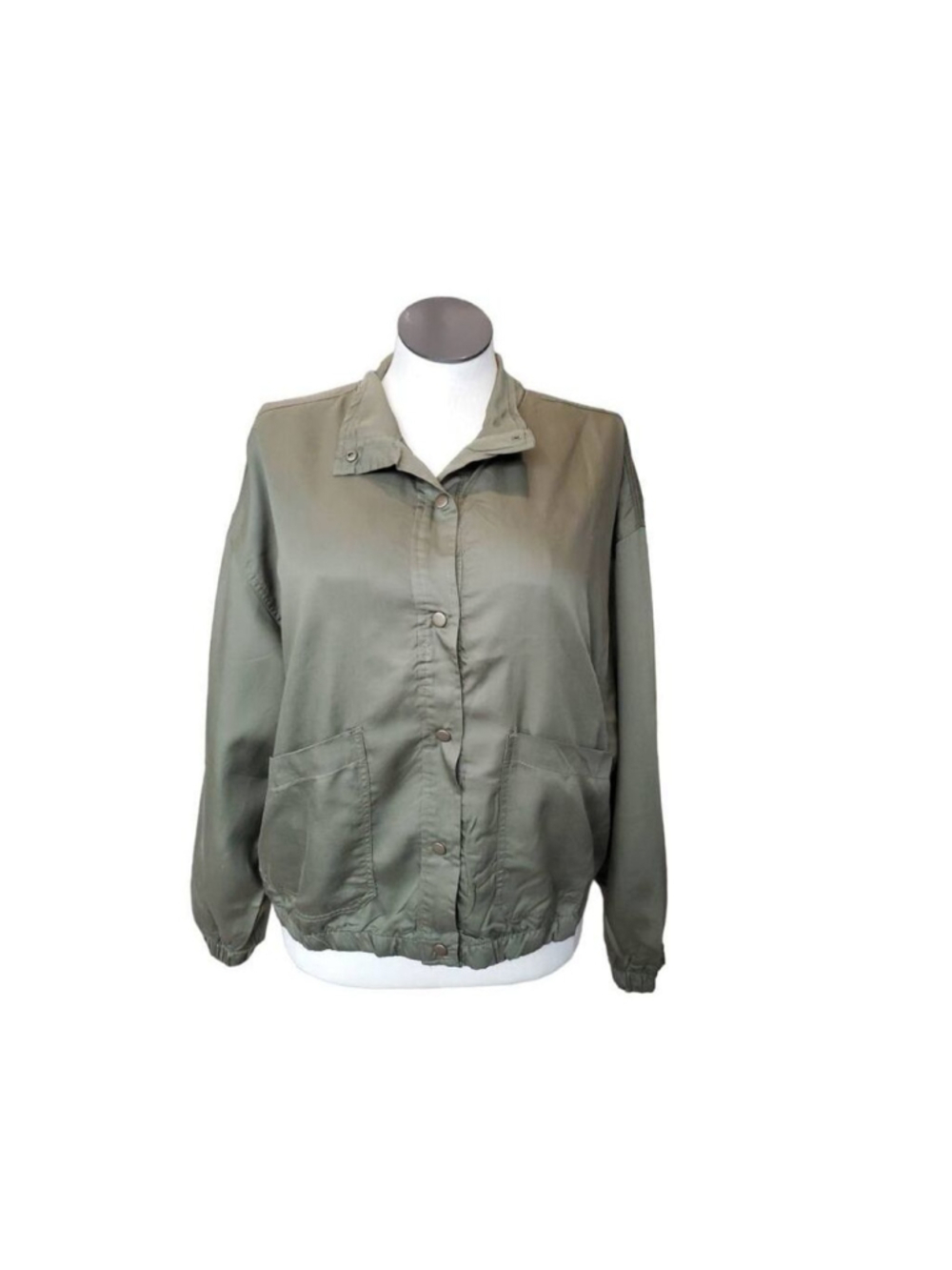 Sanctuary Size XXL Hailee Button Bomber Jacket Khaki Green